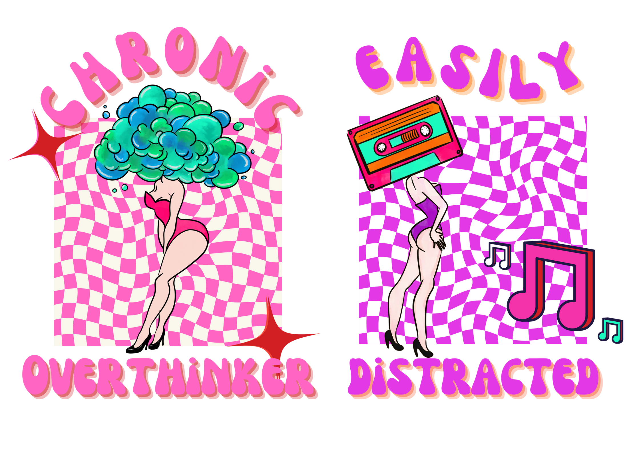 mushroom head print planet pin up girl